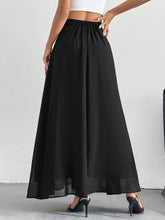 Tall Solid High Waist A-Line Black Skirt